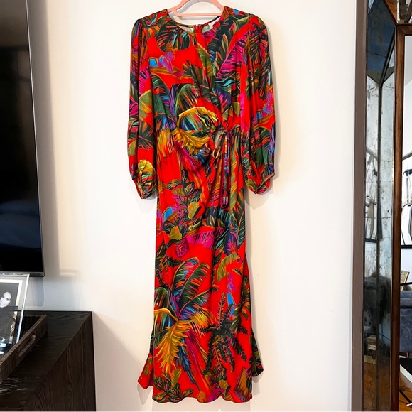 NWT Farm Rio Urban Jungle Cut-Out Midi-Dress size small - Picture 5 of 16